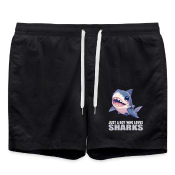 Sharks Shark - Swim Trunks - black - Front - AI Model Male 185 light (185cm)
