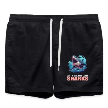 Sharks Shark - Swim Trunks - black - Front - AI Model Male 185 light (185cm)