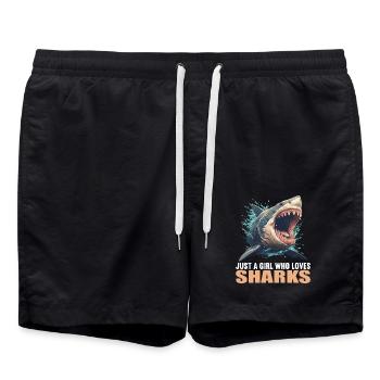 Sharks Shark - Swim Trunks - black - Front - AI Model Male 185 light (185cm)