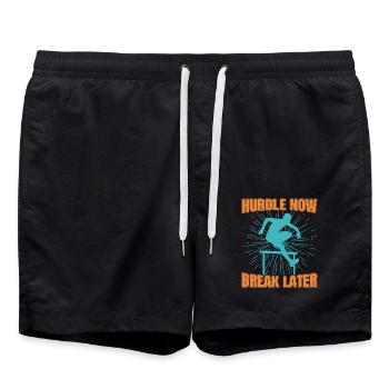 Track And Field Athletes Hurdle Now Break Later - Swim Trunks - black - Front - AI Model Male 185 light (185cm)