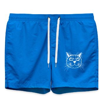 Conception détaillée de la tête de chat - Short de bain - cobalt blue - Devant