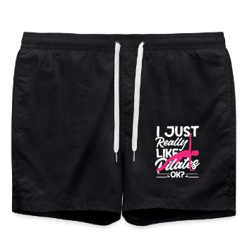 Pilates I really like Pilates - Swim Trunks - black - Front - AI Model Male 185 light (185cm)