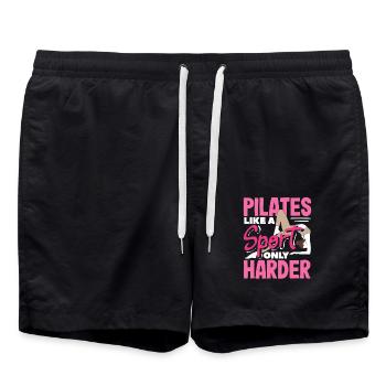 Pilates Wie Ein Sport Nur Härter - Badeshorts - Schwarz - Vorne - AI Model Male 185 light (185cm)