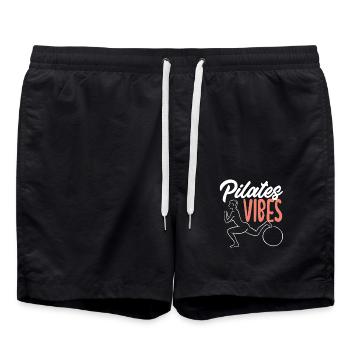 Pilates Vibes Inspiration for Your Practice - Swim Trunks - black - Front - AI Model Male 185 light (185cm)