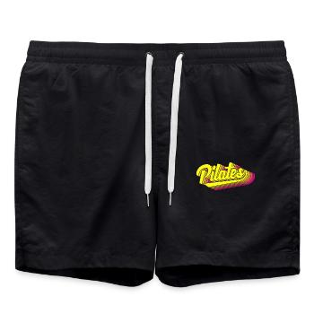 Pilates style rétro pour les fans de fitness - Short de bain - noir - Devant - AI Model Male 185 light (185cm)