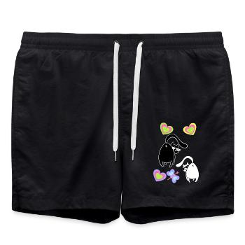 Chats, Chats, Enfants, Enfant, Chaton - Short de bain - noir - Devant - AI Model Male 185 light (185cm)