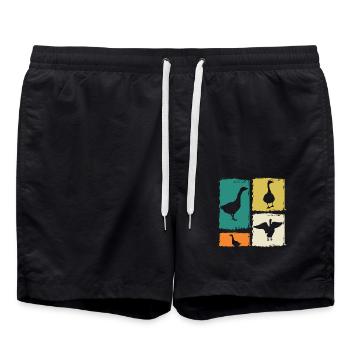 Gans - Badeshorts - Schwarz - Vorne - AI Model Male 185 light (185cm)