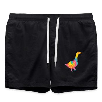 Gans - Badeshorts - Schwarz - Vorne - AI Model Male 185 light (185cm)