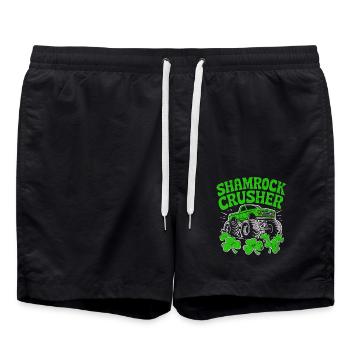 Skt Patricks Day Broyeur de trèfle - Short de bain - noir - Devant - AI Model Male 185 light (185cm)