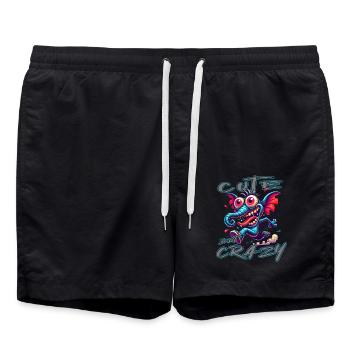 Cute but Crazy Elephant Comic Style - Swim Trunks - black - Front - AI Model Male 185 light (185cm)