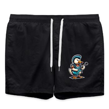 Duck Rock and Roll Guitariste - Short de bain - noir - Devant - AI Model Male 185 light (185cm)