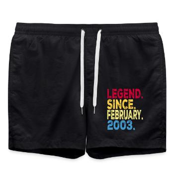 Legend since February 2003 Design For women , mane - Swim Trunks - black - Front - AI Model Male 185 light (185cm)