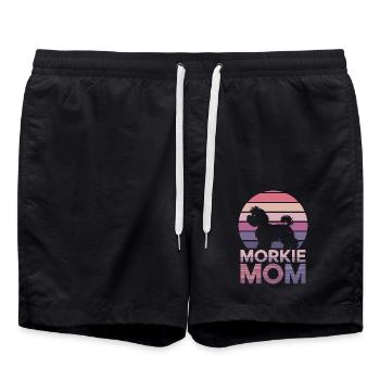 Morkie Spruch Hunde Mama Lustiges Morkie Geschenk - Badeshorts - Schwarz - Vorne - AI Model Male 185 light (185cm)