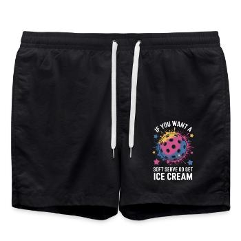 Pickleball Saying Sports Funny Pickleball Gift - Swim Trunks - black - Front - AI Model Male 185 light (185cm)