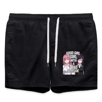 A good girl with a bad attitude - Swim Trunks - black - Front - AI Model Male 185 light (185cm)