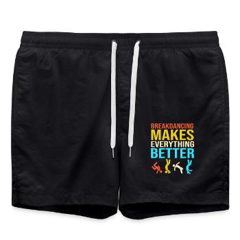 Breakdancing - Swim Trunks - black - Front - AI Model Male 185 light (185cm)