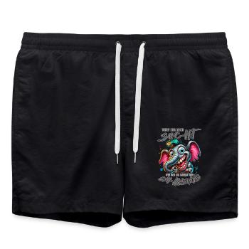 Wenn ihr mich sucht ich bin am Rande des Wahnsinns - Badeshorts - Schwarz - Vorne - AI Model Male 185 light (185cm)