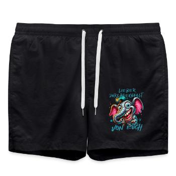 Better crazy than one of you – elephant - Swim Trunks - black - Front - AI Model Male 185 light (185cm)