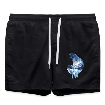 Katze - Badeshorts - Schwarz - Vorne - AI Model Male 185 light (185cm)
