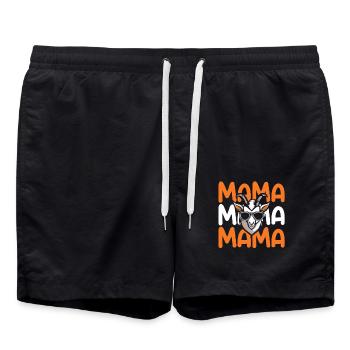 Mama Mutter Ziegen - Badeshorts - Schwarz - Vorne - AI Model Male 185 light (185cm)