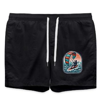 Kitesurfen Kitesurfer Kiteboard - Badeshorts - Schwarz - Vorne - AI Model Male 185 light (185cm)