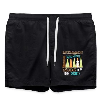 Backgammon Spiel - Badeshorts - Schwarz - Vorne - AI Model Male 185 light (185cm)