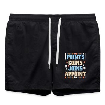 Backgammon Spiel - Badeshorts - Schwarz - Vorne - AI Model Male 185 light (185cm)