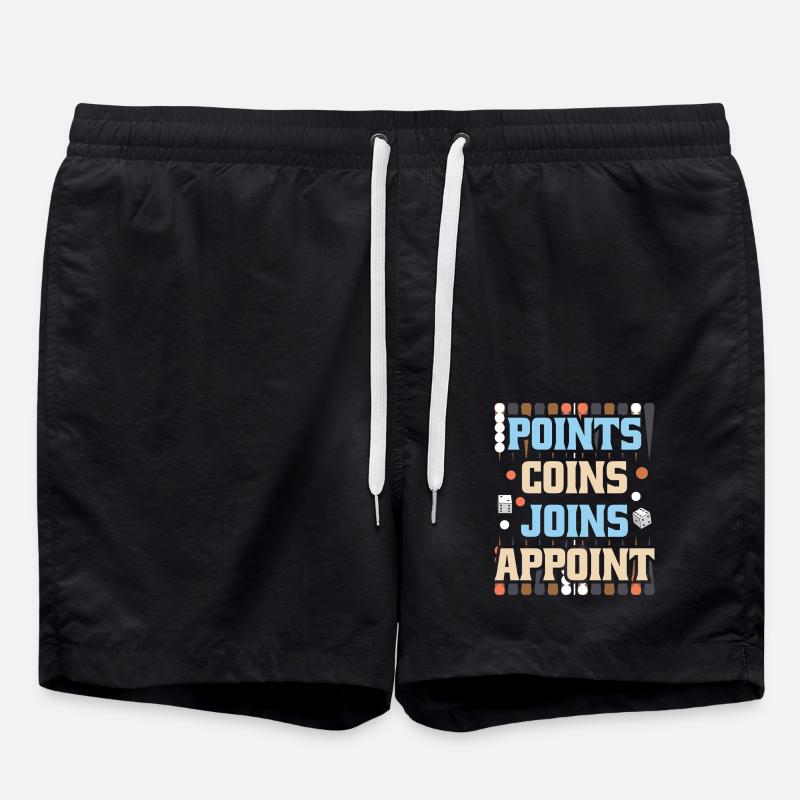 Backgammon Spiel - Badeshorts - Schwarz