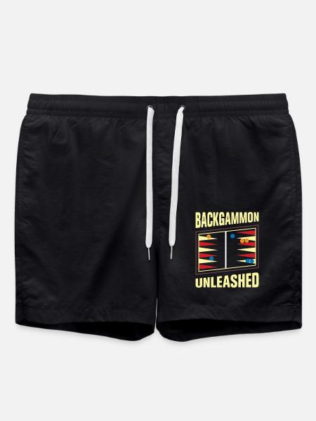 Backgammon Spiel - Badeshorts - Schwarz