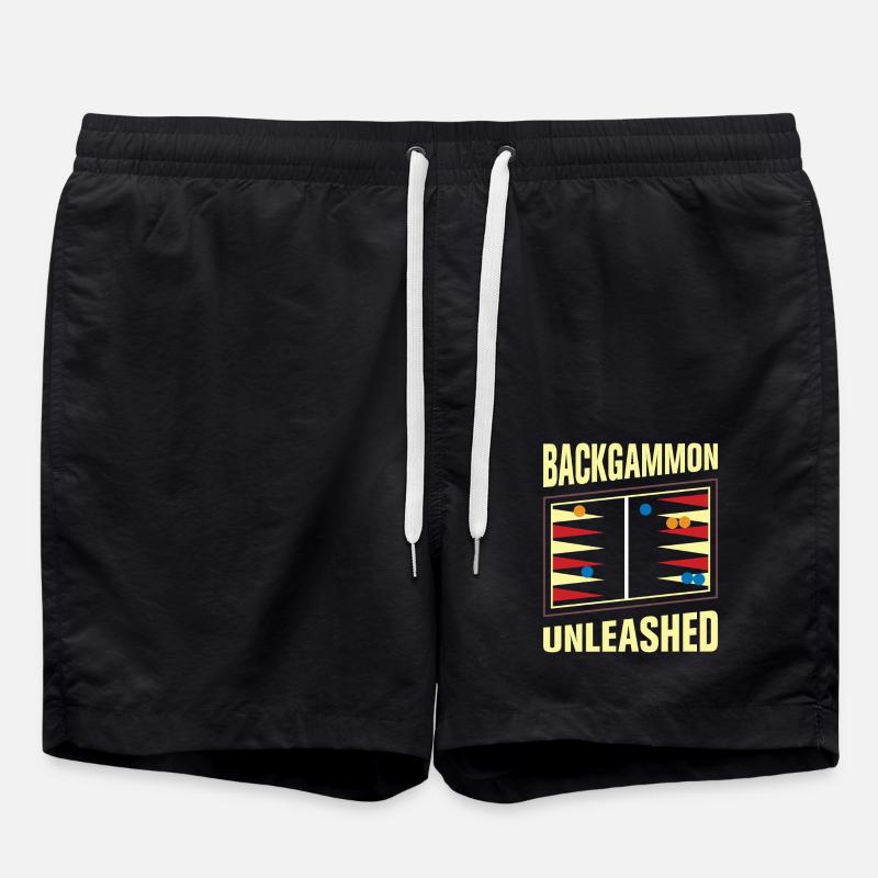 Backgammon Spiel - Badeshorts - Schwarz