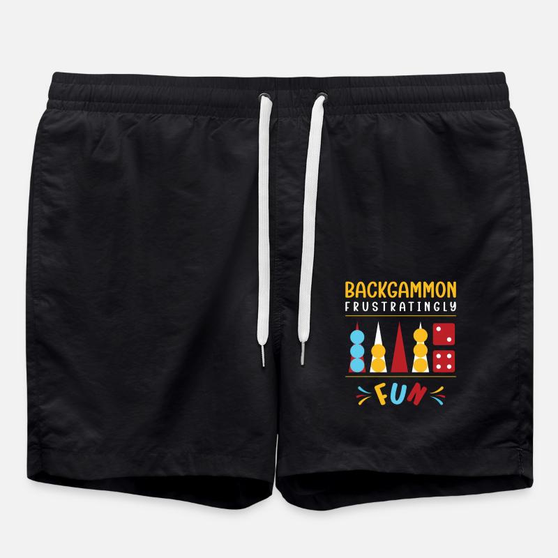 Backgammon Spiel - Badeshorts - Schwarz