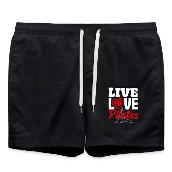 Pilates Live Love Pilates Passion - Swim Trunks - black - Front - AI Model Male 185 light (185cm)