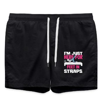 Pilates Here For Feet In Straps - Swim Trunks - black - Front - AI Model Male 185 light (185cm)