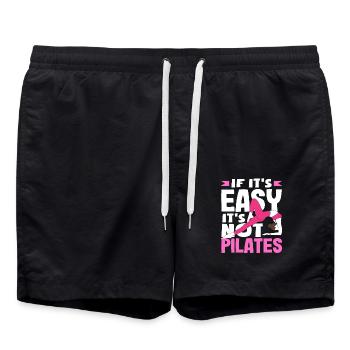 Pilates: If it's easy, it's not Pilates - Swim Trunks - black - Front - AI Model Male 185 light (185cm)