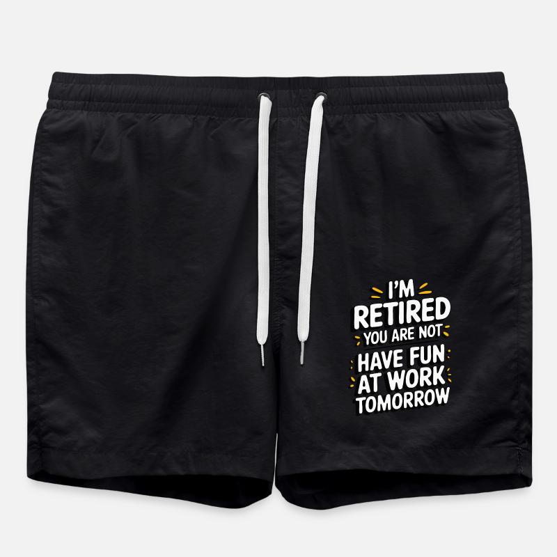 Retired 2025 - Ich bin RENTE, DU nicht - Badeshorts - Schwarz