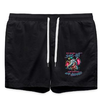 Wenn ihr mich sucht, ich bin am Rande des Wahnsinn - Badeshorts - Schwarz - Vorne - AI Model Male 185 light (185cm)