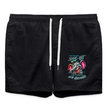 Wenn ihr mich sucht, ich bin am Rande des Wahnsinn - Badeshorts - Schwarz - Vorne - AI Model Male 185 light (185cm)