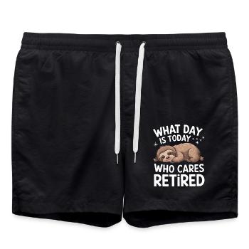 Rentner Ruhestand Rente Pensionierung - Badeshorts - Schwarz - Vorne - AI Model Male 185 light (185cm)
