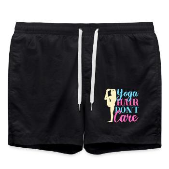Yoga Cheveux Ne S’en soucie Pas Drôle Yoga - Short de bain - noir - Devant - AI Model Male 185 light (185cm)