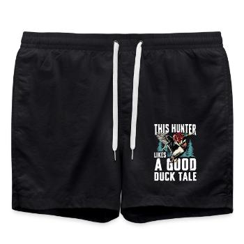 Duck hunters shoot heavier loads flag - Swim Trunks - black - Front - AI Model Male 185 light (185cm)