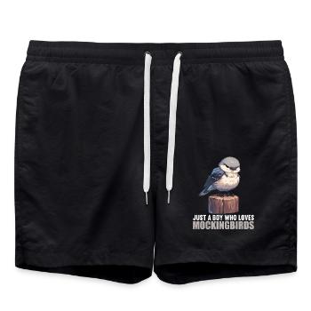 Spottdrosseln Spottdrossel - Badeshorts - Schwarz - Vorne - AI Model Male 185 light (185cm)