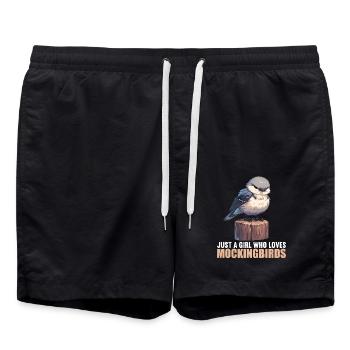 Spottdrosseln Spottdrossel - Badeshorts - Schwarz - Vorne - AI Model Male 185 light (185cm)