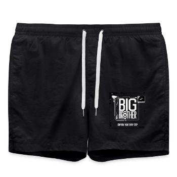KONTROLLIERE JEDEN DEINER SCHRITTE BIG BROTHER - Badeshorts - Schwarz - Vorne - AI Model Male 185 light (185cm)