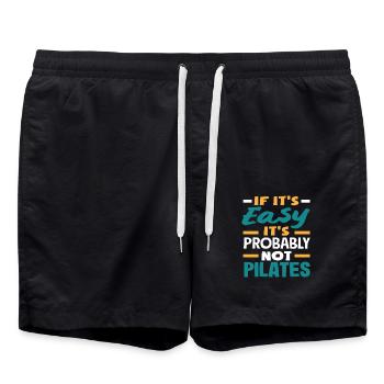 Pilates - Wenn Es Einfach Ist, Ist Es - Badeshorts - Schwarz - Vorne - AI Model Male 185 light (185cm)