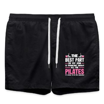 Pilates Das Beste An Meinem Job - Badeshorts - Schwarz - Vorne - AI Model Male 185 light (185cm)