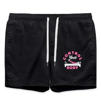 Pilates Control Your Body Motivation - Badeshorts - Schwarz - Vorne - AI Model Male 185 light (185cm)