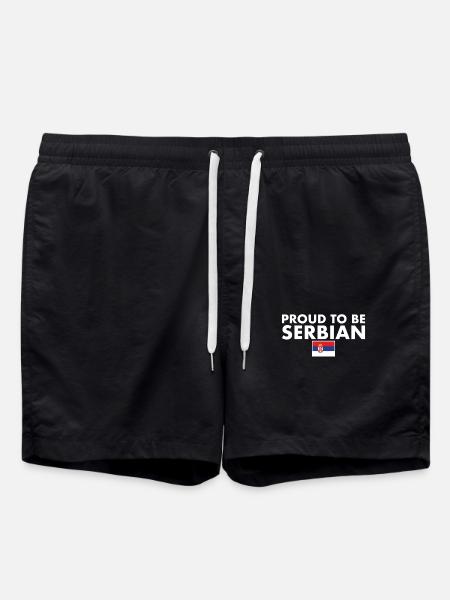 Proud To Be Serbian Serbia Serbian Flag Serbia - Swim Trunks - black