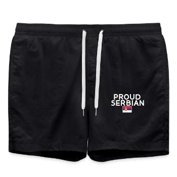 Fier Serbe Serbe Serbe Drapeau Serbe - Short de bain - noir - Devant - AI Model Male 185 light (185cm)