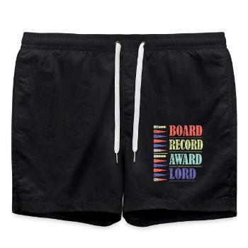 Backgammon Spiel - Badeshorts - Schwarz - Vorne - AI Model Male 185 light (185cm)