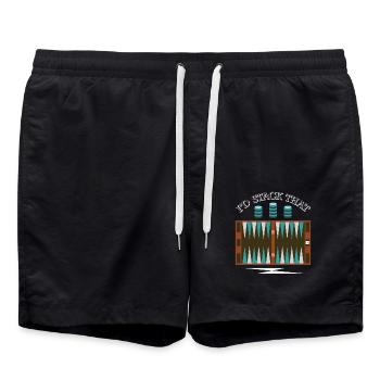 Backgammon Spiel - Badeshorts - Schwarz - Vorne - AI Model Male 185 light (185cm)